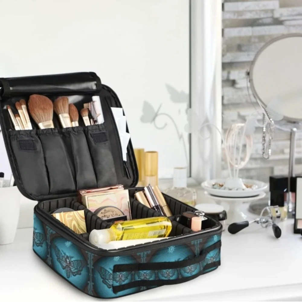 Skull Moth Design Storage Organizer - Black and Blue